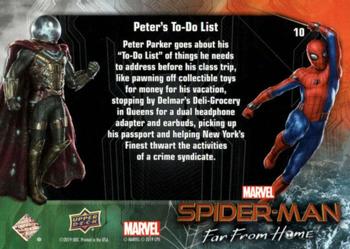 2019 Upper Deck Marvel Spider-Man Far From Home #10 Peter's To-Do List Back