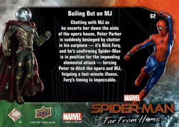 2019 Upper Deck Marvel Spider-Man Far From Home #62 Bailing Out on MJ Back