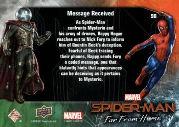 2019 Upper Deck Marvel Spider-Man Far From Home #98 Message Received Back