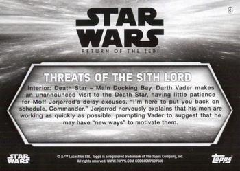 2020 Topps Star Wars Return of the Jedi Black & White #3 Threats of the Sith Lord Back