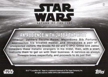 2020 Topps Star Wars Return of the Jedi Black & White #9 An Audience with Jabba the Hutt Back