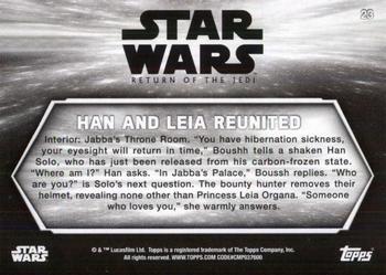 2020 Topps Star Wars Return of the Jedi Black & White #23 Han and Leia Reunited Back
