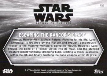 2020 Topps Star Wars Return of the Jedi Black & White #32 Escaping the Rancor’s Grasp Back