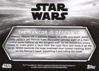 2020 Topps Star Wars Return of the Jedi Black & White #34 The Rancor Is Defeated Back
