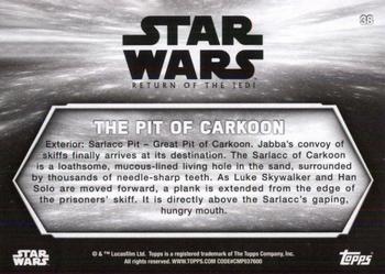 2020 Topps Star Wars Return of the Jedi Black & White #38 The Pit of Carkoon Back