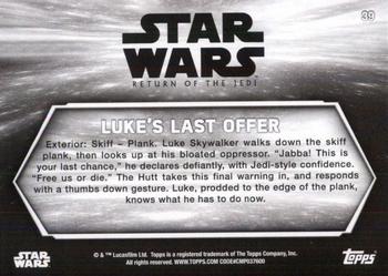 2020 Topps Star Wars Return of the Jedi Black & White #39 Luke’s Last Offer Back