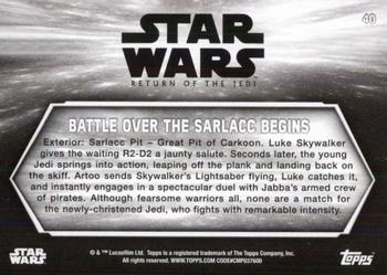 2020 Topps Star Wars Return of the Jedi Black & White #40 Battle Over the Sarlacc Begins Back