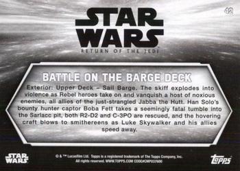 2020 Topps Star Wars Return of the Jedi Black & White #42 Battle on the Barge Deck Back