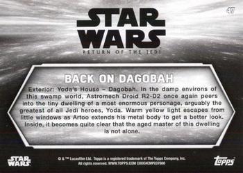 2020 Topps Star Wars Return of the Jedi Black & White #47 Back on Dagobah Back