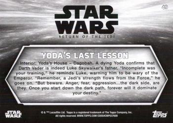 2020 Topps Star Wars Return of the Jedi Black & White #49 Yoda’s Last Lesson Back