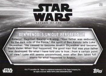 2020 Topps Star Wars Return of the Jedi Black & White #53 Ben Kenobi’s Unique Perspective Back