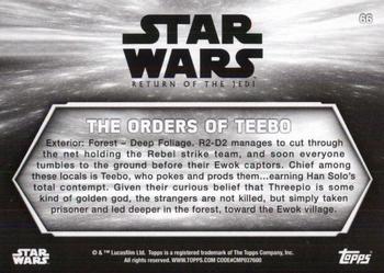 2020 Topps Star Wars Return of the Jedi Black & White #66 The Orders of Teebo Back