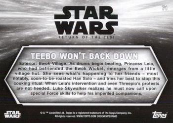 2020 Topps Star Wars Return of the Jedi Black & White #71 Teebo Won’t Back Down Back