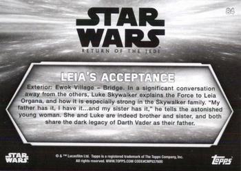 2020 Topps Star Wars Return of the Jedi Black & White #84 Leia’s Acceptance Back