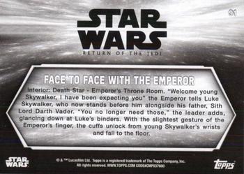 2020 Topps Star Wars Return of the Jedi Black & White #91 Face to Face with the Emperor Back
