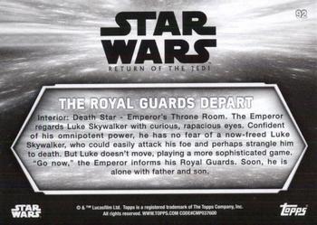 2020 Topps Star Wars Return of the Jedi Black & White #92 The Royal Guards Depart Back
