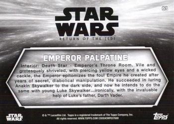 2020 Topps Star Wars Return of the Jedi Black & White #93 Emperor Palpatine Back