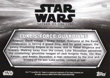 2020 Topps Star Wars Return of the Jedi Black & White #132 Luke's Force Guardians Back