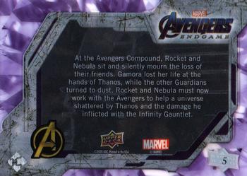 2020 Upper Deck Marvel Avengers Endgame & Captain Marvel #5 Rocket Raccoon / Nebula Back