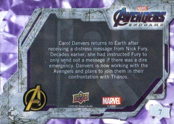 2020 Upper Deck Marvel Avengers Endgame & Captain Marvel #7 Carol Danvers Back