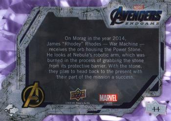 2020 Upper Deck Marvel Avengers Endgame & Captain Marvel #44 Space Stone Acquired Back