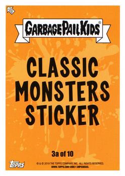 2019 Topps Garbage Pail Kids: Revenge of Oh, the Horror-ible! - Classic Monsters Sticker #3a Haunted Hollis Back
