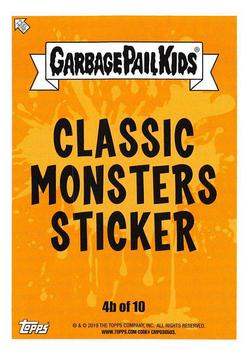 2019 Topps Garbage Pail Kids: Revenge of Oh, the Horror-ible! - Classic Monsters Sticker #4b Zeke Freak Back