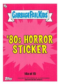 2019 Topps Garbage Pail Kids: Revenge of Oh, the Horror-ible! - Blood Splatter Green #14a Bobby Gum Back