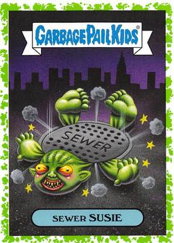 2019 Topps Garbage Pail Kids: Revenge of Oh, the Horror-ible! - Blood Splatter Green #4b Sewer Susie Front