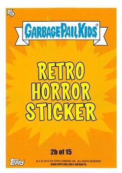 2019 Topps Garbage Pail Kids: Revenge of Oh, the Horror-ible! - Blood Splatter Green #2b Horrible Maggie-Zine Back