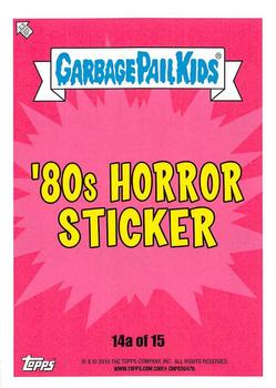 2019 Topps Garbage Pail Kids: Revenge of Oh, the Horror-ible! - Blood Splatter Purple #14a Bobby Gum Back