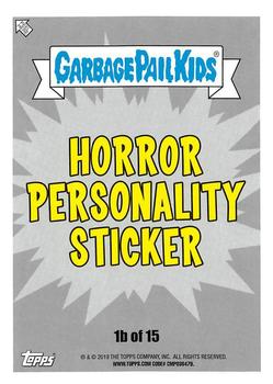 2019 Topps Garbage Pail Kids: Revenge of Oh, the Horror-ible! - Blood Splatter Purple #1b Panicked Peele Back