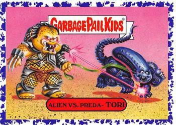 2019 Topps Garbage Pail Kids: Revenge of Oh, the Horror-ible! - Blood Splatter Purple #1b Alien vs. Preda-Tori Front