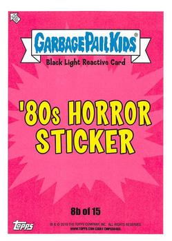 2019 Topps Garbage Pail Kids: Revenge of Oh, the Horror-ible! - Black Light #8b Upside-Down David Back