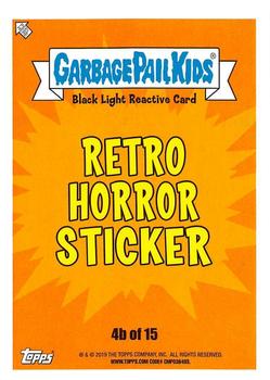 2019 Topps Garbage Pail Kids: Revenge of Oh, the Horror-ible! - Black Light #4b Hurtin' Hugo Back