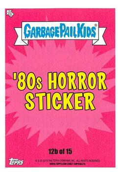 2019 Topps Garbage Pail Kids: Revenge of Oh, the Horror-ible! - Blood Splatter Yellow #12b Re-Animate Tor Back