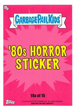 2019 Topps Garbage Pail Kids: Revenge of Oh, the Horror-ible! - Blood Splatter Yellow #14a Bobby Gum Back