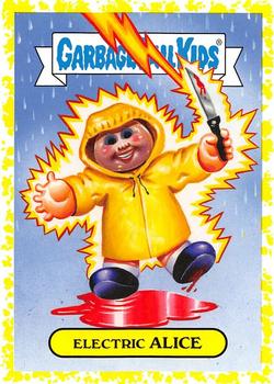 2019 Topps Garbage Pail Kids: Revenge of Oh, the Horror-ible! - Blood Splatter Yellow #1a Electric Alice Front