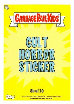 2019 Topps Garbage Pail Kids: Revenge of Oh, the Horror-ible! - Blood Splatter Yellow #8b Shadow Puppet Pete Back
