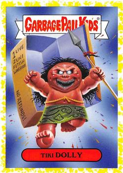 2019 Topps Garbage Pail Kids: Revenge of Oh, the Horror-ible! - Blood Splatter Yellow #18a Tiki Dolly Front