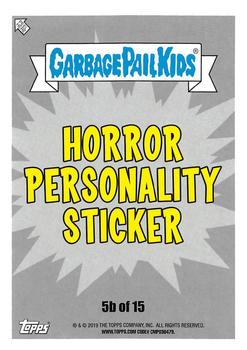 2019 Topps Garbage Pail Kids: Revenge of Oh, the Horror-ible! - Blood Splatter Yellow #5b Boxy Barker Back