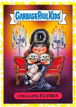2019 Topps Garbage Pail Kids: Revenge of Oh, the Horror-ible! - Blood Splatter Yellow #13a Engaging Elvira Front
