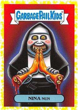 2019 Topps Garbage Pail Kids: Revenge of Oh, the Horror-ible! - Blood Splatter Yellow #12a Nina Nun Front
