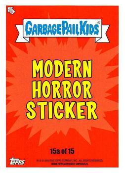 2019 Topps Garbage Pail Kids: Revenge of Oh, the Horror-ible! - Blood Splatter Yellow #15a Johnny in a Bottle Back
