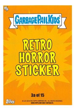 2019 Topps Garbage Pail Kids: Revenge of Oh, the Horror-ible! - Blood Splatter Yellow #3a Ben Head Back