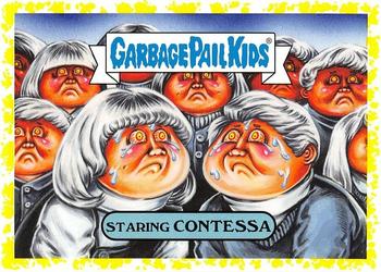 2019 Topps Garbage Pail Kids: Revenge of Oh, the Horror-ible! - Blood Splatter Yellow #15b Staring Contessa Front