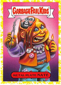 2019 Topps Garbage Pail Kids: Revenge of Oh, the Horror-ible! - Blood Splatter Yellow #4b Metal Plate Nate Front