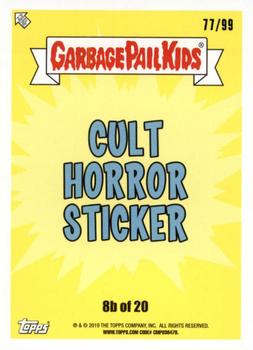 2019 Topps Garbage Pail Kids: Revenge of Oh, the Horror-ible! - Blood Splatter Blue #8b Shadow Puppet Pete Back