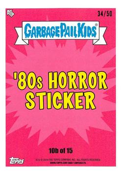2019 Topps Garbage Pail Kids: Revenge of Oh, the Horror-ible! - Blood Splatter Gold #10b Cymbal Kimbel Back