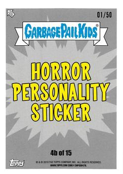 2019 Topps Garbage Pail Kids: Revenge of Oh, the Horror-ible! - Blood Splatter Gold #4b King of Horror Back
